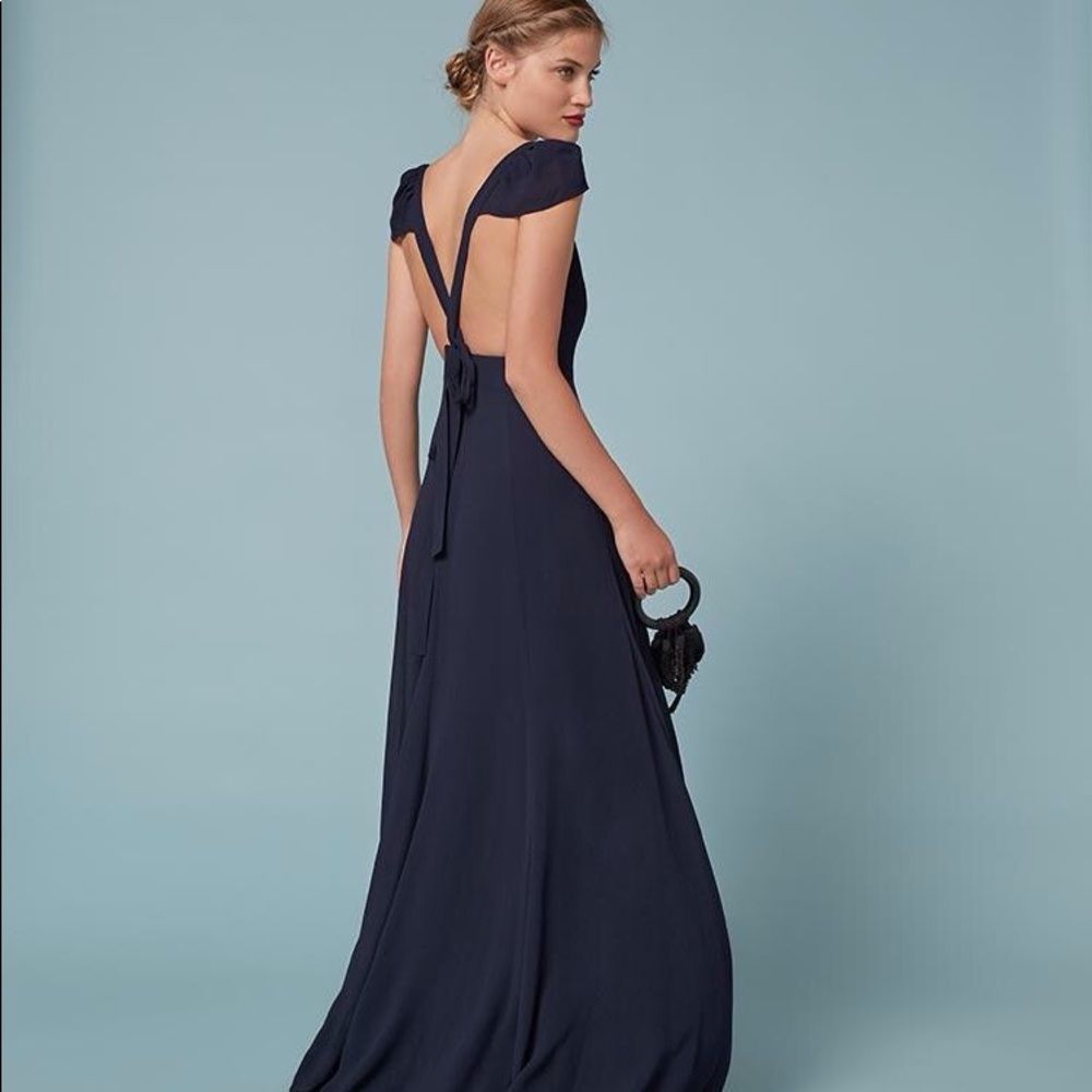 Reformation 'Dylan' floor length dress • Navy